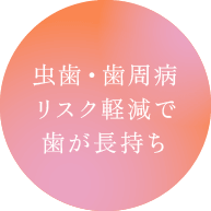 虫歯・歯周病リスク軽減で歯が長持ち