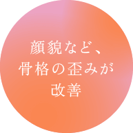 顔貌など、骨格の歪みが改善